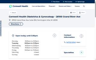 Corewell Health Obstetrics & Gynecology - 28100 Grand River Ave website