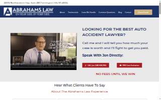 Abrahams Law - Car Accident and Personal Injury Lawyer of Farmington website
