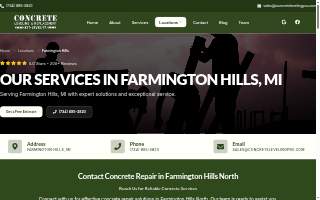 Concrete Leveling & Replacement of Farmington Hills website