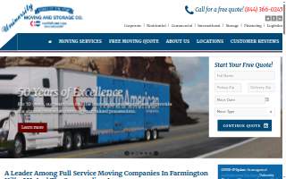 University Moving and Storage of Farmington website