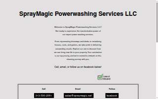 SprayMagic Powerwashing Services LLC website