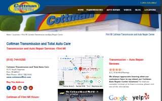 Cottman Transmission and Total Auto Care of Flint website