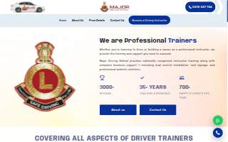 Major Driving School LLC website