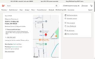 Walgreens Drug store of Fraser website