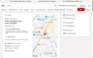 Walgreens Pharmacy of Fraser website
