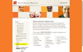 Warren Allergy & Asthma Care of Fraser website
