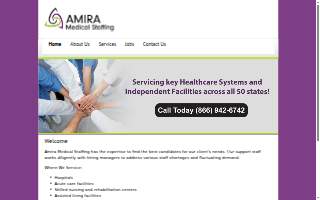 Amira Medical Staffing Inc website