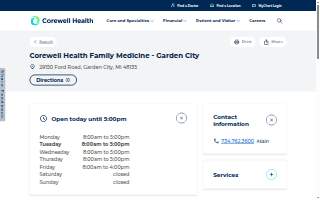 Corewell Health Family Medicine - Garden City website