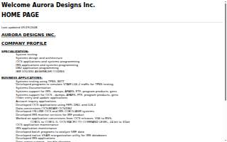 Aurora Designs website