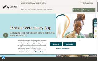 Clarke Animal Hospital website