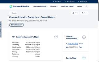 Corewell Health Bariatrics - Grand Haven website