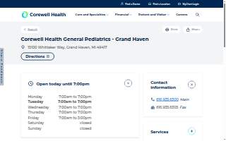 Corewell Health General Pediatrics - Grand Haven website