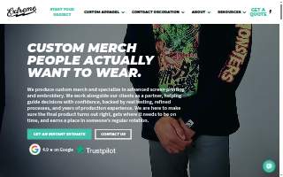 Extreme Screen Prints website