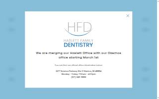 Haslett Family Dentistry, PC website