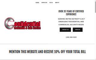 Confidential Locksmith & Safe Service LLC of Hazel Park website