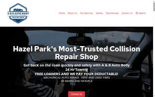 Hazel Park Collision Shop website