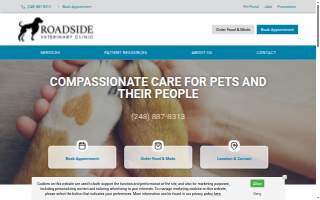 Roadside Veterinary Clinic website