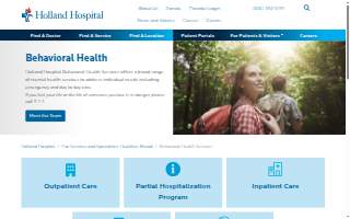 Holland Hospital Behavioral Health, Outpatient website