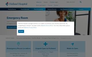 Holland Hospital Emergency Room website