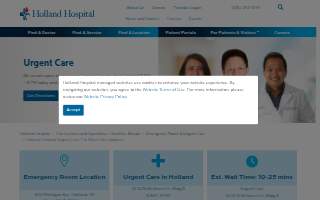 Holland Hospital Urgent Care website