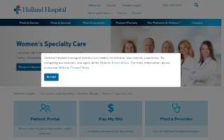 Holland Hospital Women's Specialty Care website