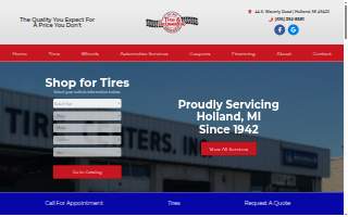 Holland Tire & Automotive Service Center website