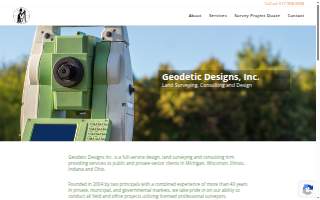 Geodetic Designs Inc. Land Surveying website