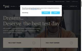 PSI Exam Center website