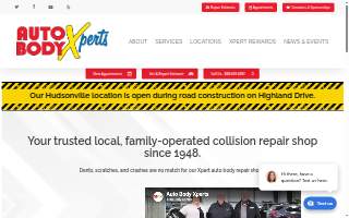 Auto Body Xperts of Hudsonville website