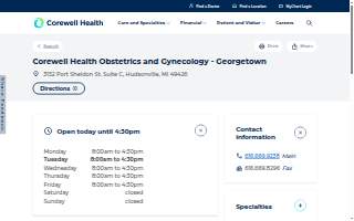 Corewell Health Obstetrics and Gynecology - Georgetown website