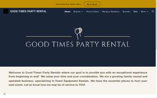 Good Times Party Rental website