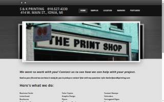 S & K Printing website