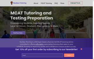 Nucleus Tutoring website