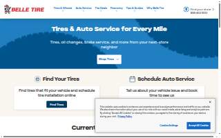 Belle Tire of Ann Arbor website