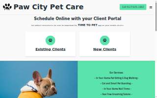 Paw City Pet Care website