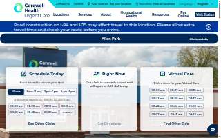 Corewell Health Urgent Care - Allen Park website
