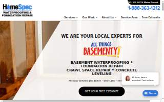HomeSpec Waterproofing and Foundation Repair of Detroit website