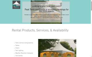 Peak Tents and Events website