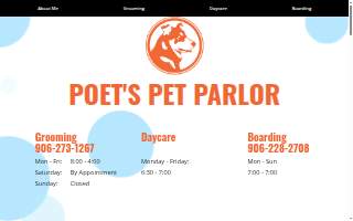 Poets Pet Parlor website