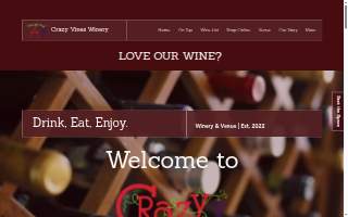 Crazy Vines Winery of Midland website