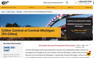 Critter Control of Central Michigan website