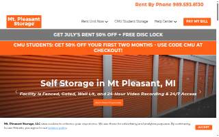 Mt. Pleasant Storage website