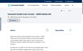 Corewell Health Care Center - 2009 Holton Rd website