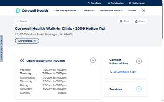 Corewell Health Walk-In Clinic - 2009 Holton Rd website