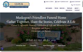 Clock Funeral Home and Cremation Services of Muskegon website