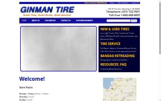 Ginman Tire Co of Muskegon Heights website