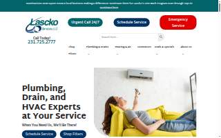 Lascko Services LLC - Plumbing, Heating and Cooling Services website