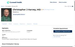 Christopher J. Harvey; MD website