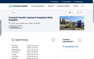 Corewell Health Lakeland Hospitals Niles Hospital website