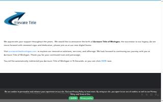 Elevate Title Agency website
